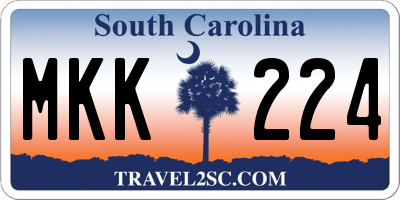 SC license plate MKK224