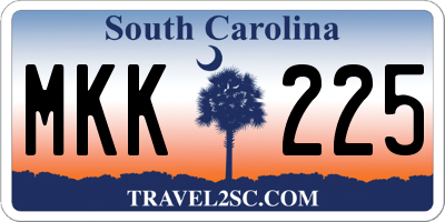 SC license plate MKK225