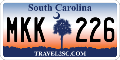 SC license plate MKK226