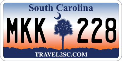 SC license plate MKK228