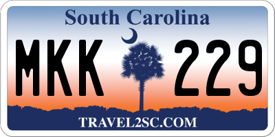 SC license plate MKK229