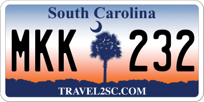 SC license plate MKK232