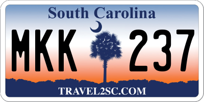 SC license plate MKK237