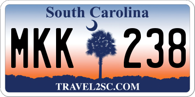 SC license plate MKK238