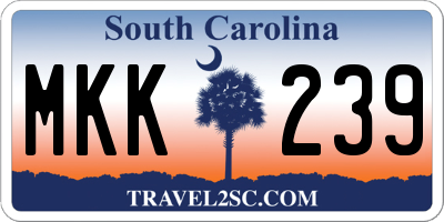 SC license plate MKK239