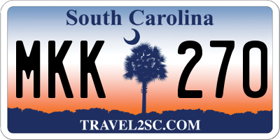 SC license plate MKK270