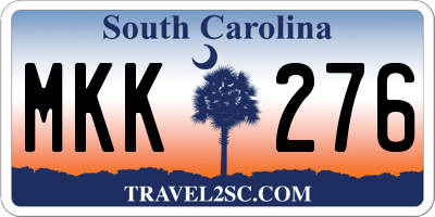 SC license plate MKK276