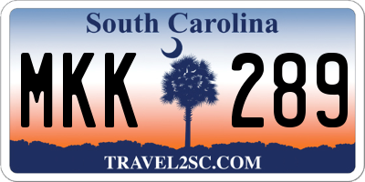 SC license plate MKK289