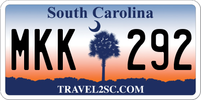 SC license plate MKK292