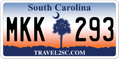 SC license plate MKK293