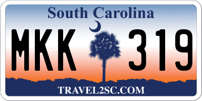 SC license plate MKK319