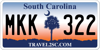 SC license plate MKK322