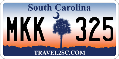 SC license plate MKK325