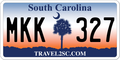 SC license plate MKK327