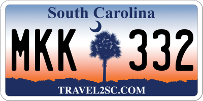 SC license plate MKK332