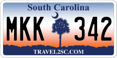 SC license plate MKK342