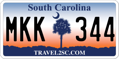 SC license plate MKK344