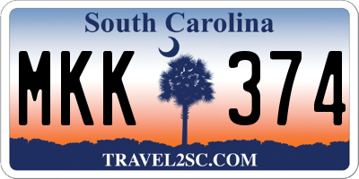 SC license plate MKK374