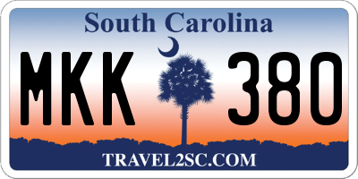 SC license plate MKK380