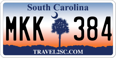 SC license plate MKK384