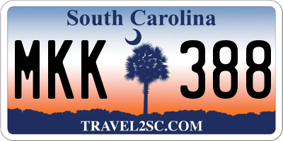 SC license plate MKK388