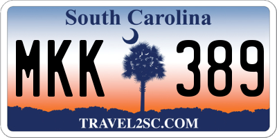 SC license plate MKK389