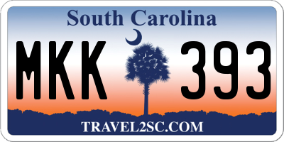SC license plate MKK393