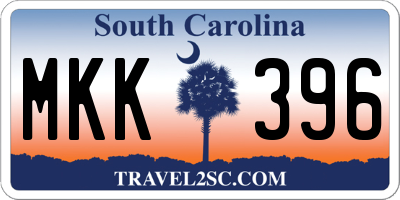 SC license plate MKK396