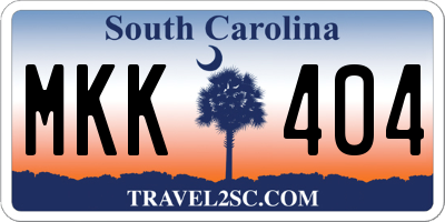 SC license plate MKK404
