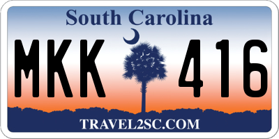 SC license plate MKK416