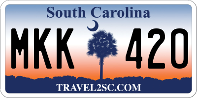 SC license plate MKK420