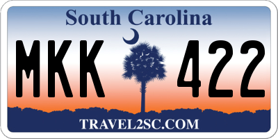 SC license plate MKK422