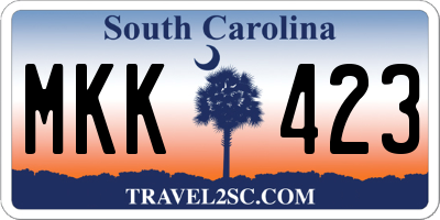 SC license plate MKK423