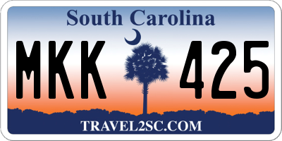 SC license plate MKK425
