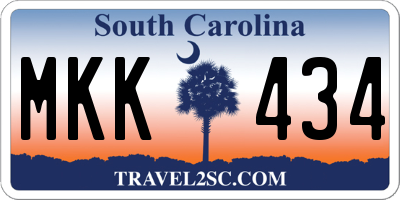 SC license plate MKK434