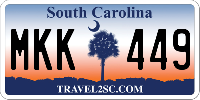 SC license plate MKK449