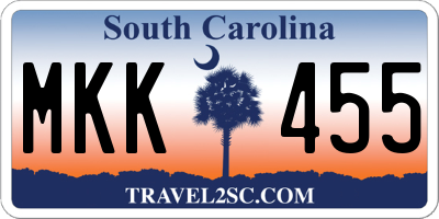SC license plate MKK455
