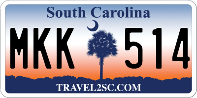 SC license plate MKK514