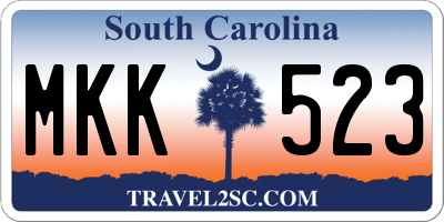 SC license plate MKK523