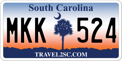 SC license plate MKK524