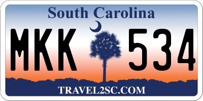 SC license plate MKK534