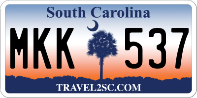 SC license plate MKK537
