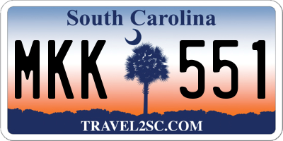 SC license plate MKK551