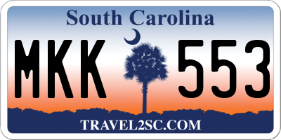 SC license plate MKK553