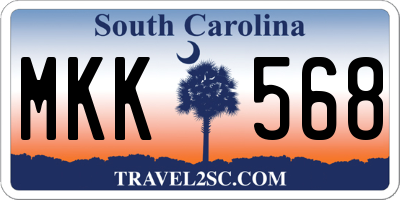 SC license plate MKK568