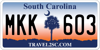 SC license plate MKK603