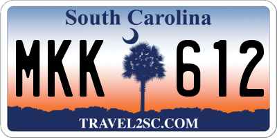SC license plate MKK612