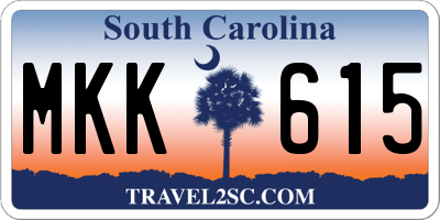 SC license plate MKK615