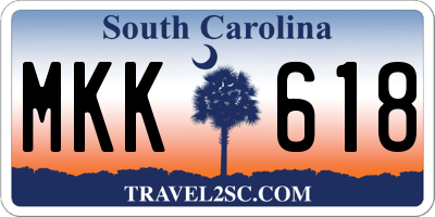 SC license plate MKK618