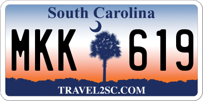 SC license plate MKK619